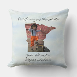 Coussin L'Amour Vit Dans L'État Du Minnesota Formé Photo P