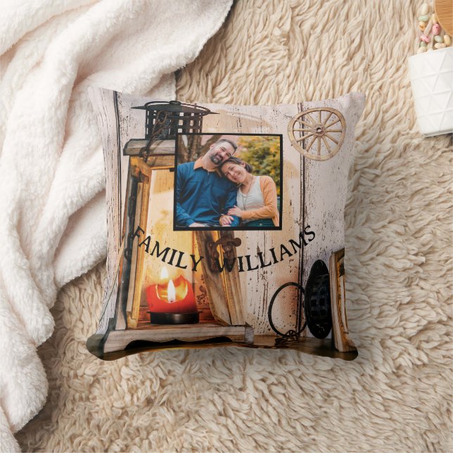 Coussin Lampe Lanterne de Ferme Rustique Personnalisée Boi (Couverture)