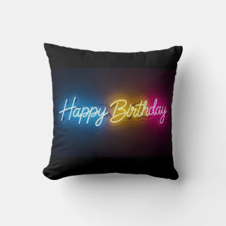 Coussin Lampe néon Joyeux Anniversaire
