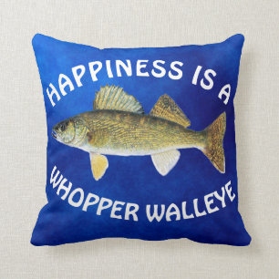 Coussin L'amusement "bonheur est" brochet vairon Pike sur