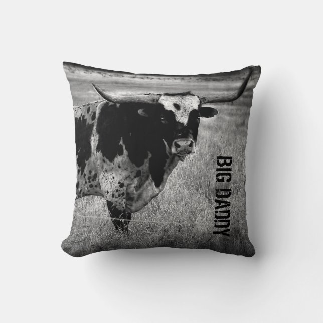 Coussin Lance l'oreiller avec une longue corne texane (Recto)