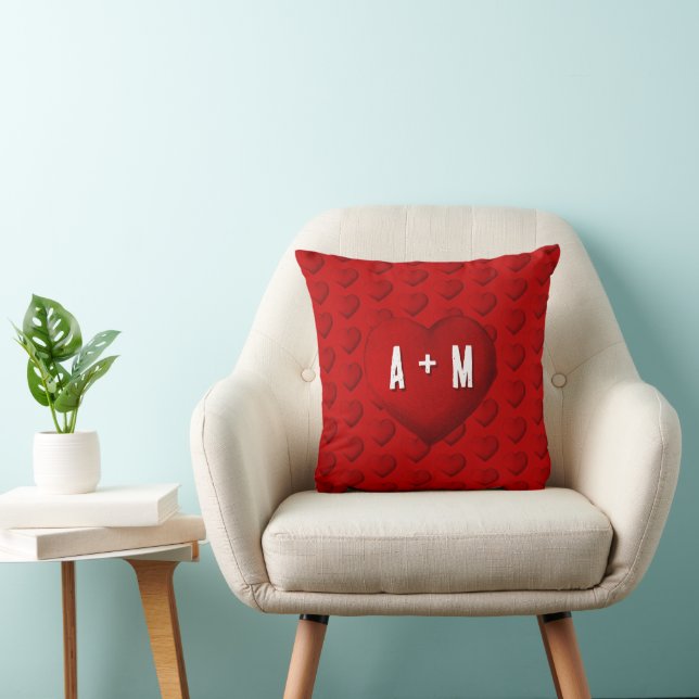 Coussin Lancement du Motif du coeur rouge Saint Valentin (Chaise)