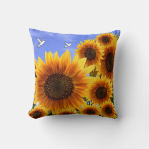 Coussin lancer des tournesols de décolleté