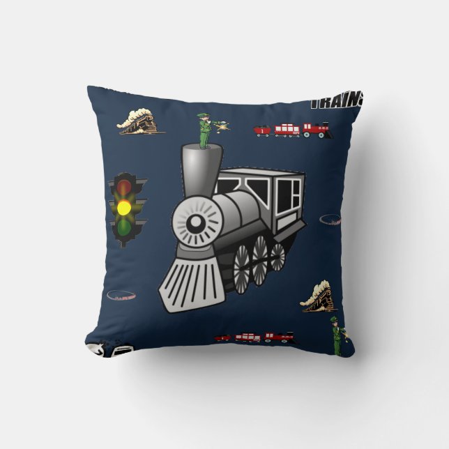 Coussin lancer des trains de déco d'oreiller (Recto)