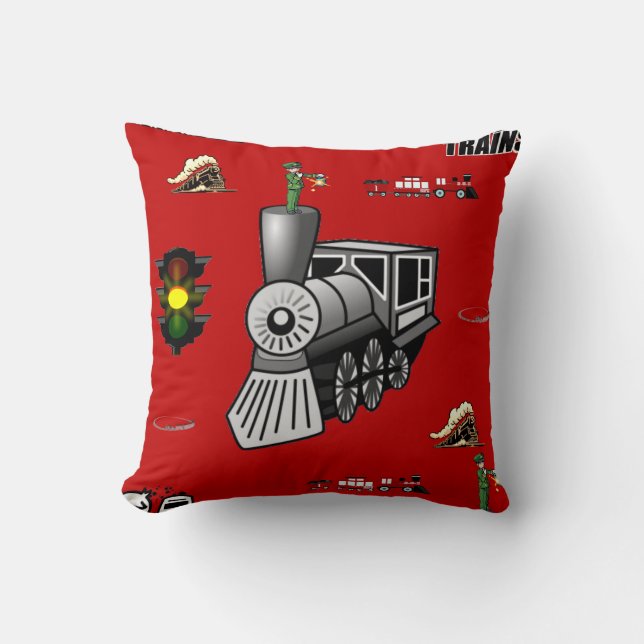 Coussin lancer des trains de déco d'oreiller (Recto)