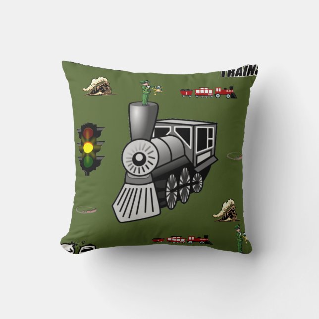 Coussin lancer des trains de déco d'oreiller (Recto)
