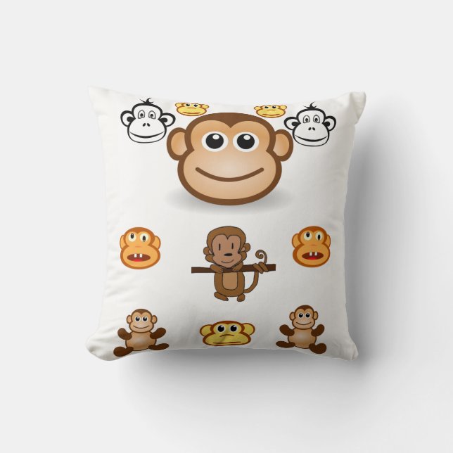 Coussin Lancer le singe de l'oreiller (Recto)