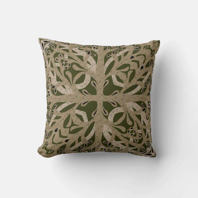 Coussin Lancer l'oreiller avec bas-relief vert (Recto)