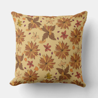 Coussin Lancer l'oreiller avec les feuilles tombés