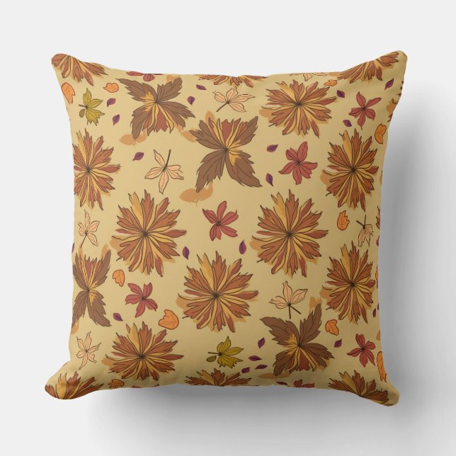 Coussin Lancer l'oreiller avec les feuilles tombés (Recto)