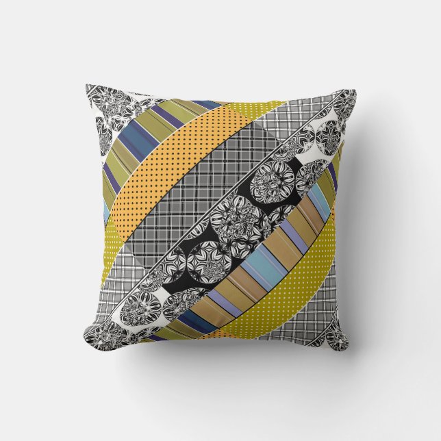 Coussin Lancer l'oreiller géométrique, patchwork (Recto)