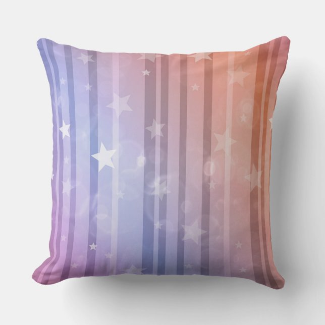 Coussin Lancer l'oreiller/les étoiles et les rayures (Recto)