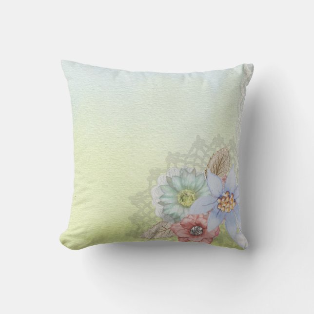 Coussin Lancer l'oreiller/les fleurs (Recto)