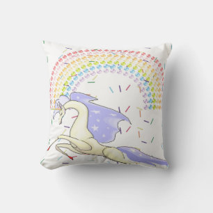 Coussin Lancer l'oreiller licorne arc-en-ciel