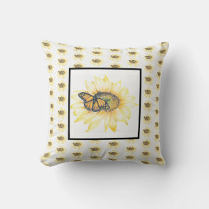 Coussin Lancer l'oreiller Monarque et tournesol Imprimer
