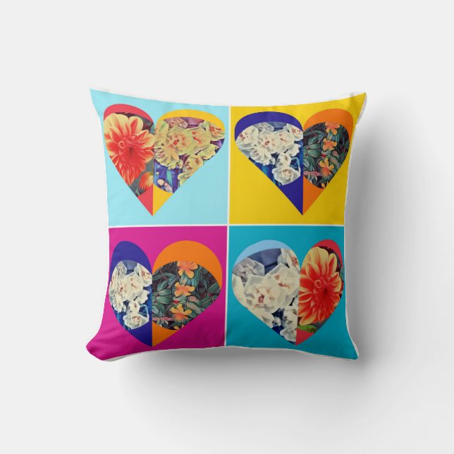 Coussin Lancer l'oreiller plein de coeur (Recto)