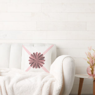 Coussin Lancer l'oreiller rose et blanc bande