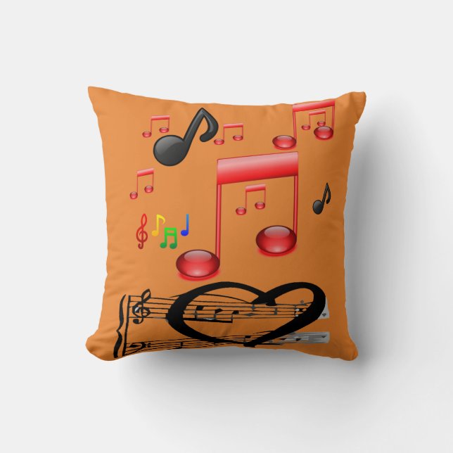 Coussin lancer pillow decore musique guitare (Recto)