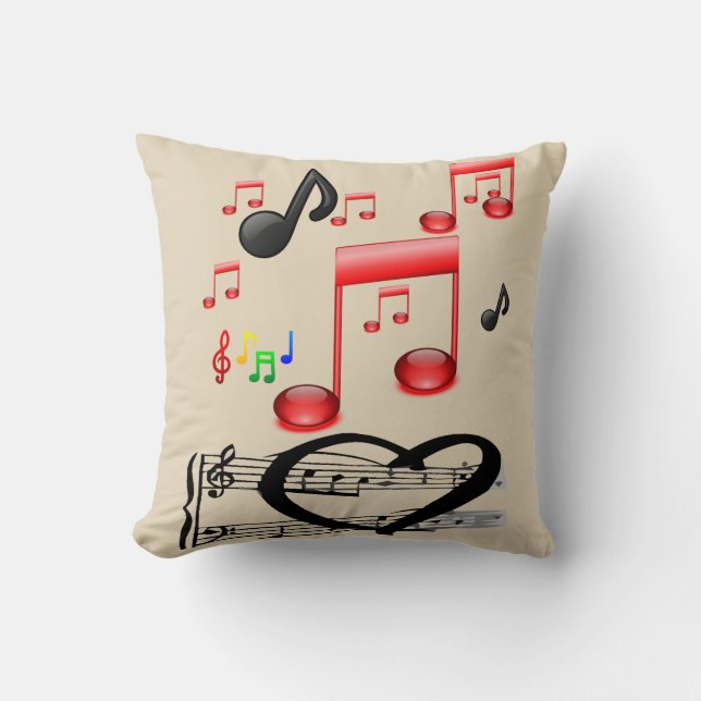 Coussin lancer pillow decore musique guitare (Recto)
