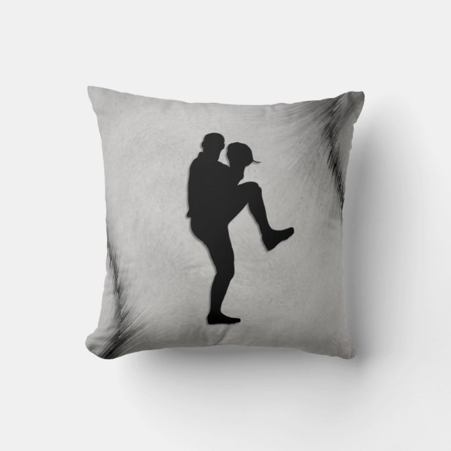 Coussin Lanceur de joueur de baseball en enroulement (Recto)