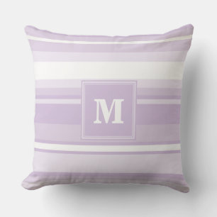 Coussin Landes violettes de chardon monogramme