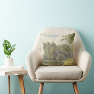 Coussin Landschap a rencontré Figuren à een Roeibootje Vin
