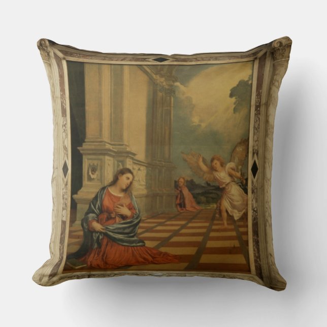 Coussin L'annonce de Malchiostro, c.1520 (huile sur le (Recto)
