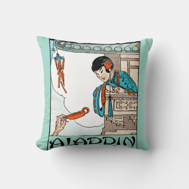 Coussin Lanterne magique Vintage Aladdin (Recto)