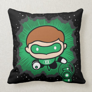Coussin Lanterne verte de Chibi qui traverse l'espace