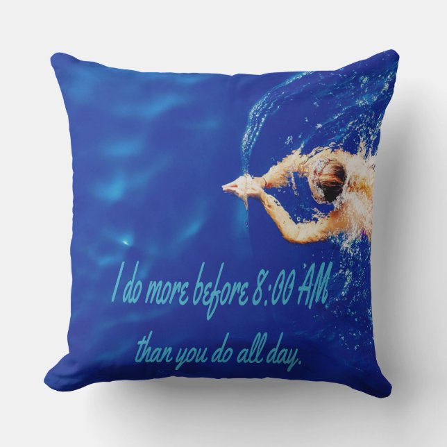 Coussin Lap Swim Team Motivational Inspiration (Recto)