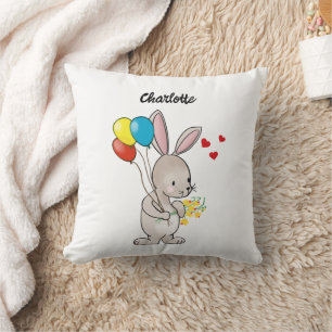 Coussin "Lapin avec ballons"