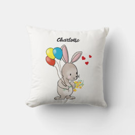 Coussin "Lapin avec ballons"