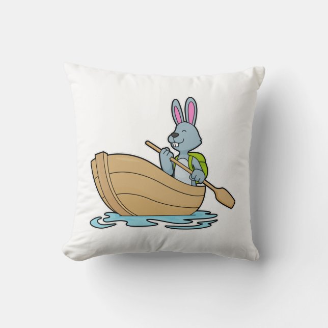 Coussin Lapin avec bateau et pédale (Recto)