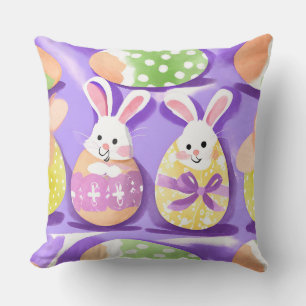 Coussin lapin avec oeufs de pâques