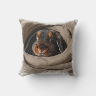 Coussin Lapin Bébé Blotti dans une Couverture