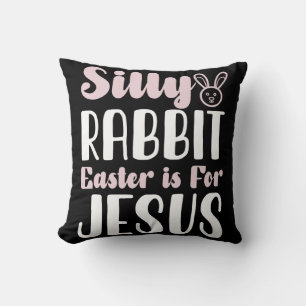 Coussin Lapin bête de Pâques est pour Jésus Vacances de Pâ