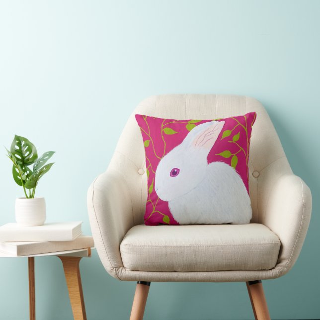 Coussin lapin blanc (Chaise)