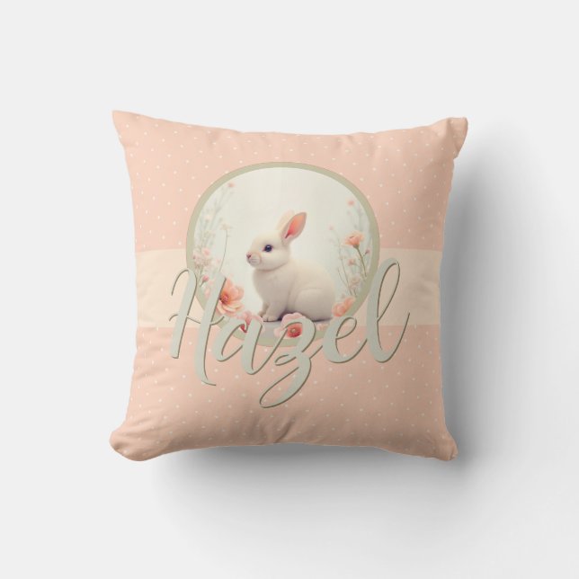 Coussin Lapin blanc crémeux (Recto)