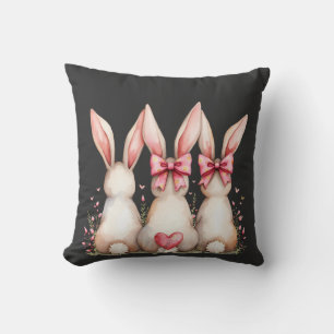 Coussin Lapin de coton floral Coquette Lapin de fond Rabbi