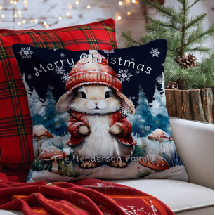 Coussin Lapin de Noël fantastique Personnalisé