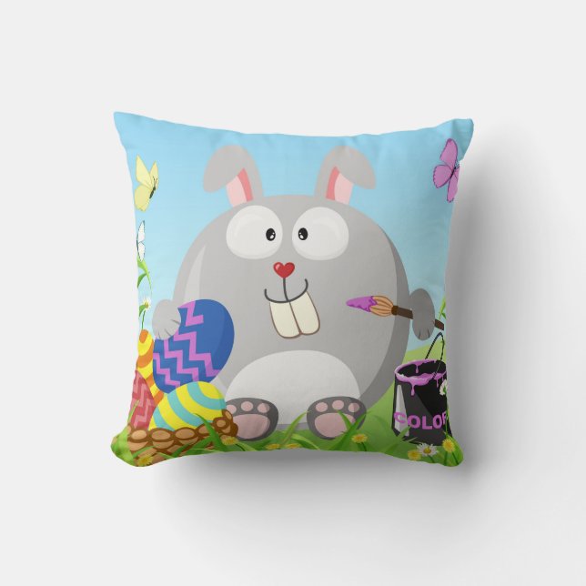 Coussin Lapin de Pâques avril (Recto)