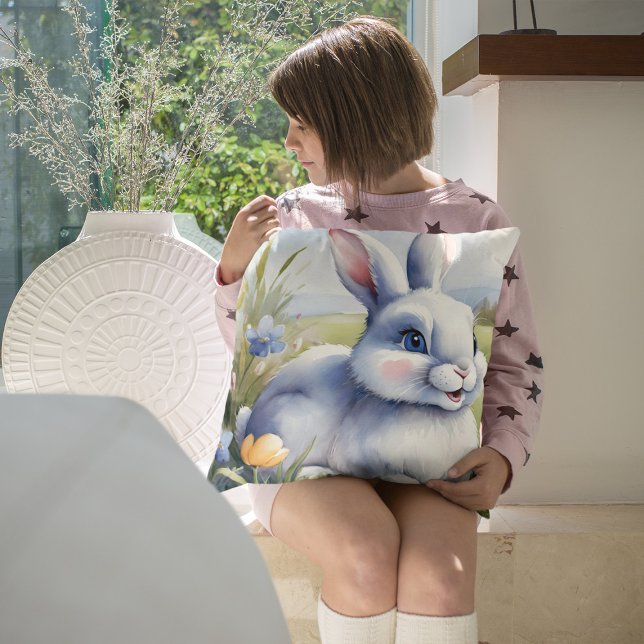 Coussin Lapin de Pâques dans un jardin, Pâques (Créateur téléchargé)