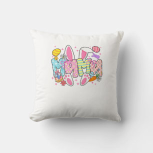 Coussin Lapin de Pâques Maman Oreilles Coquette Nœud Lapin