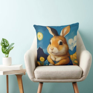 Coussin Lapin de printemps étoilé 