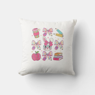 Coussin Lapin Drôle Coquette Nœud Lapin Enseignant Pâques
