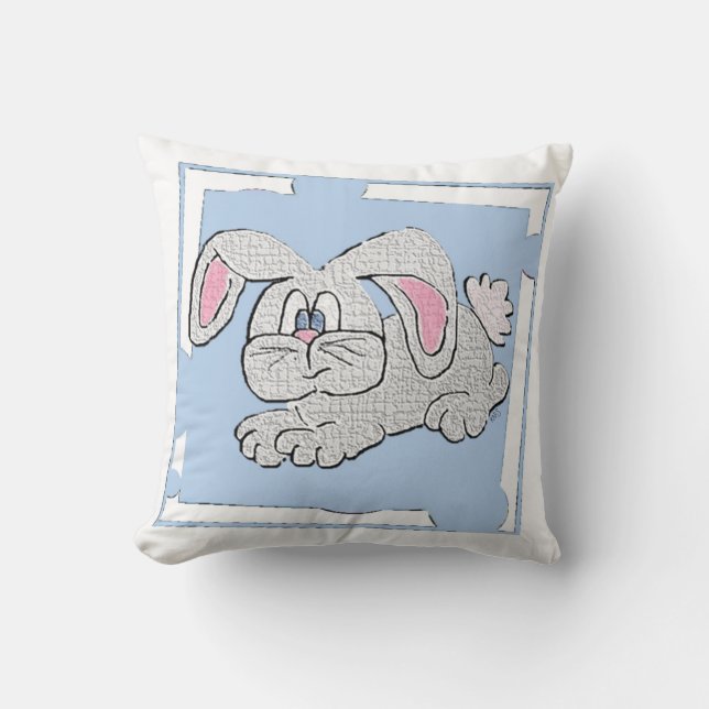 Coussin Lapin lapin (bleu) (Recto)
