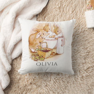 Coussin Lapin Lapin rose Personnalisé