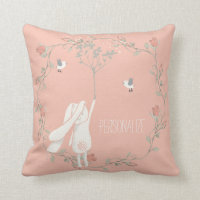 Lapin sur la guirlande florale de brise