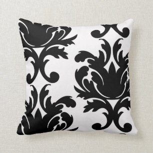 Coussin large et noir bold damask