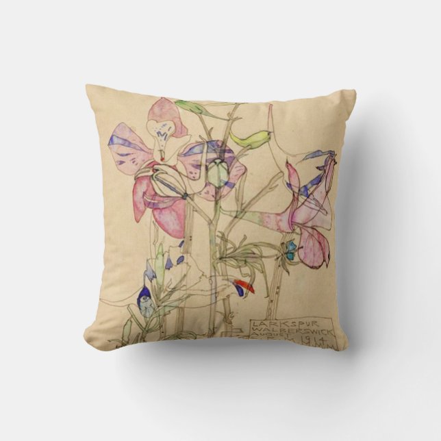Coussin Larkspur WalberBrunswick par Charles Mackintosh (Recto)